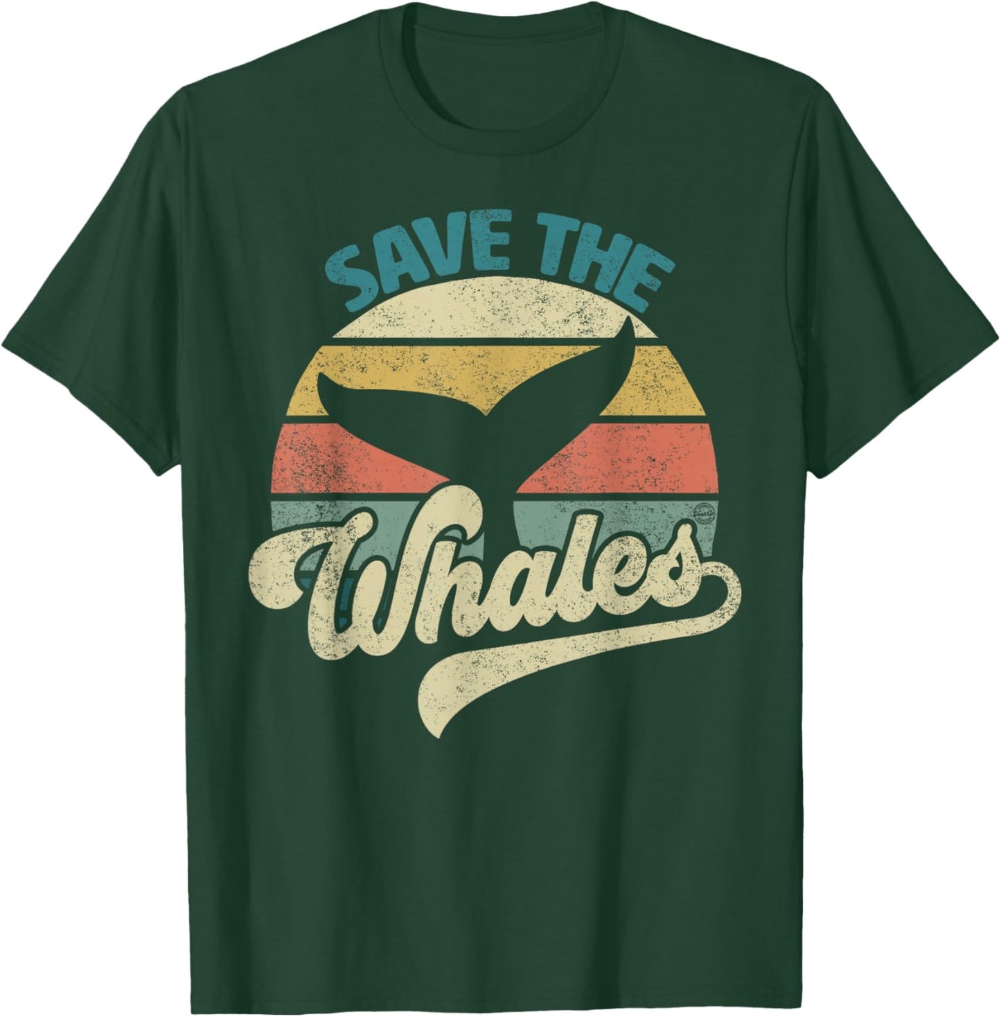 Save The Whales Retro T-Shirt - T-Shirt | Forest