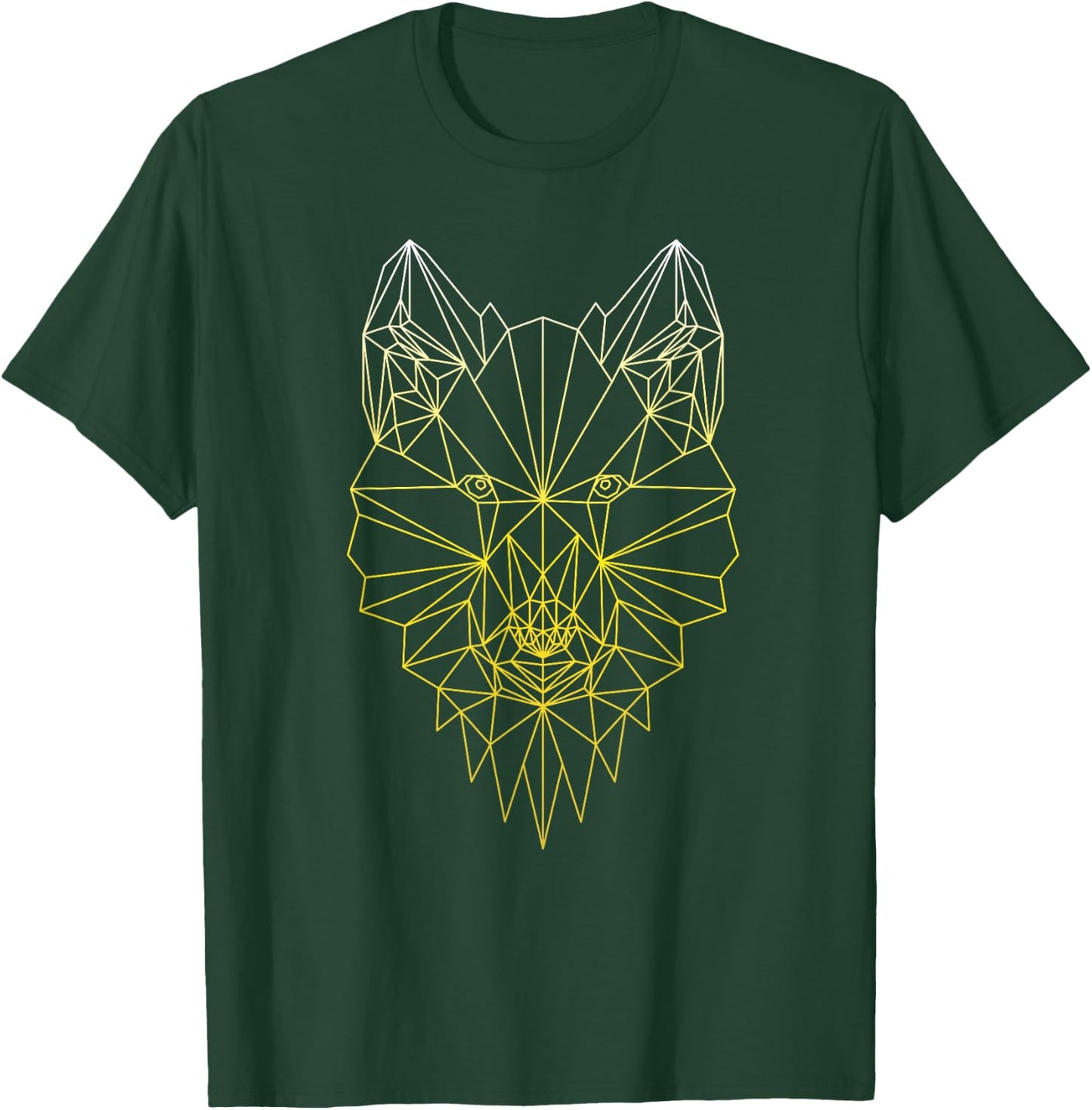 Wolf Geometric Abstract Gold Polygonal Apparel Item T-Shirt - T-Shirt | Forest