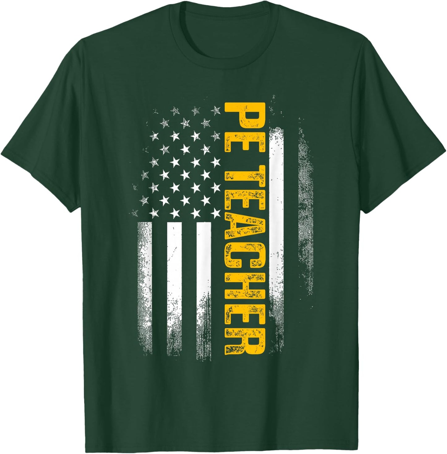 PE Physical Education Teacher Flag Gifts Men Women T-Shirt - T-Shirt | Forest