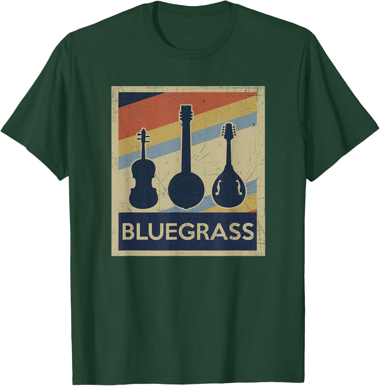 Bluegrass Vintage Music Instruments Retro T-Shirt - T-Shirt | Forest