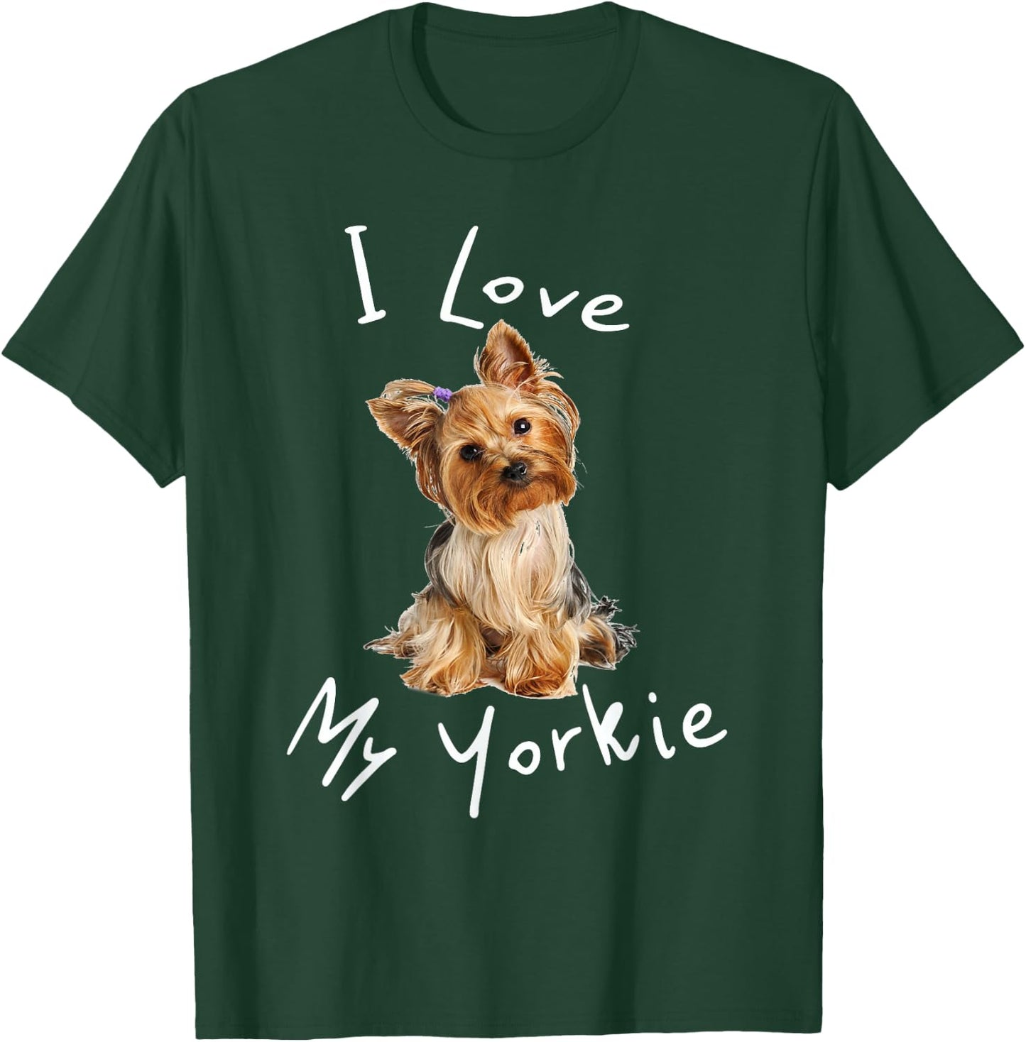 I Love My Yorkie Men Women Kids T-Shirt - T-Shirt | Forest
