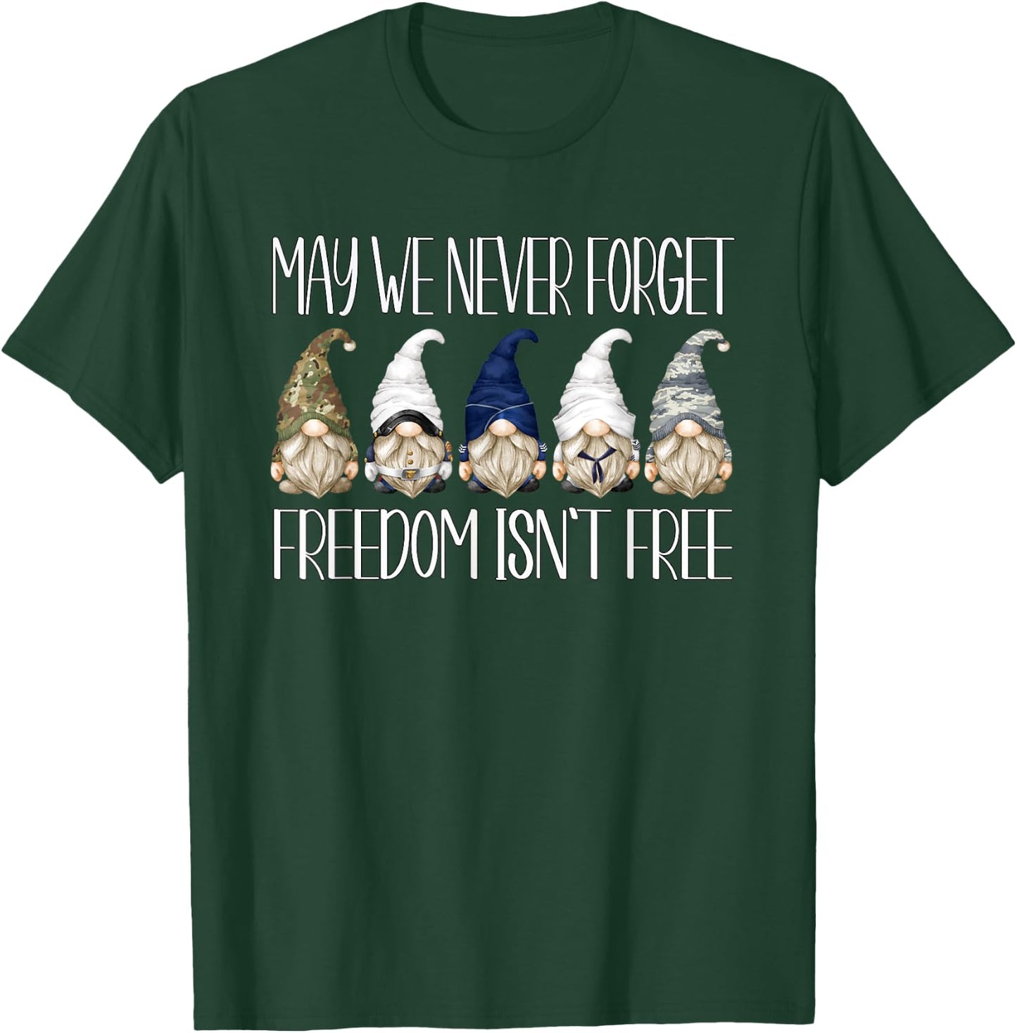 Unique Military Dad Gnomes For Veteran Memorial Day Gnome T-Shirt - T-Shirt | Forest