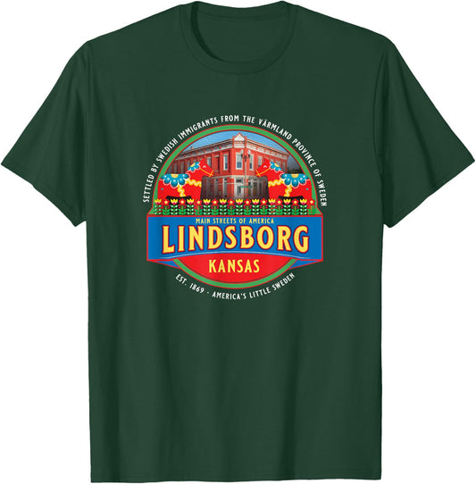 Lindsborg Kansas Little Sweden Swedish Dala Horse Souvenir T-Shirt - T-Shirt | Forest