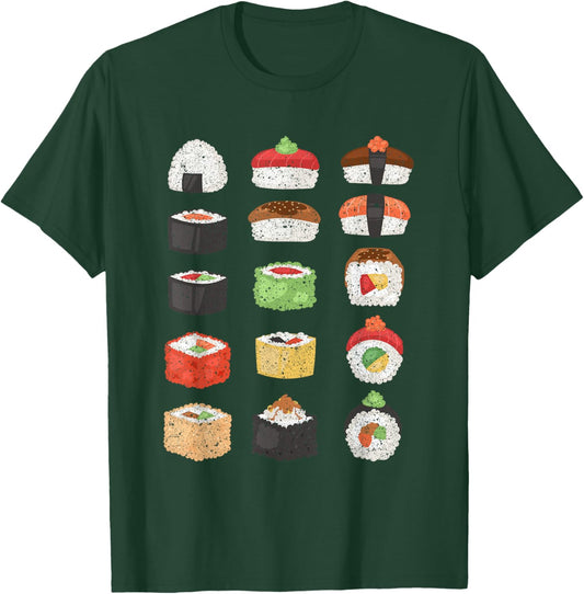 Japanese Sushi Roll Kawaii Gift Sushi T-Shirt - T-Shirt | Forest