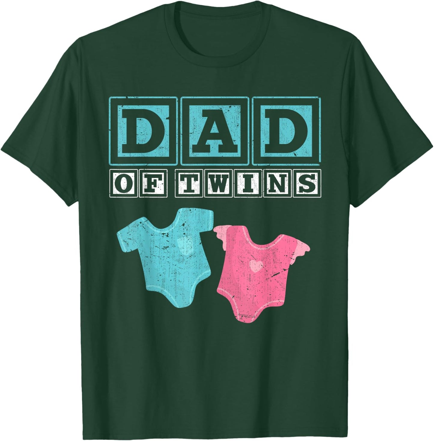 Dad of Twins Family Daddy Fathers Day Future Parents T-Shirt - T-Shirt | Forest