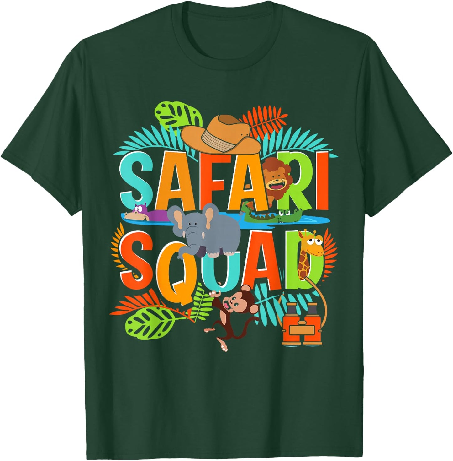 Safari Squad Zoo African Animals T-Shirt - T-Shirt | Forest