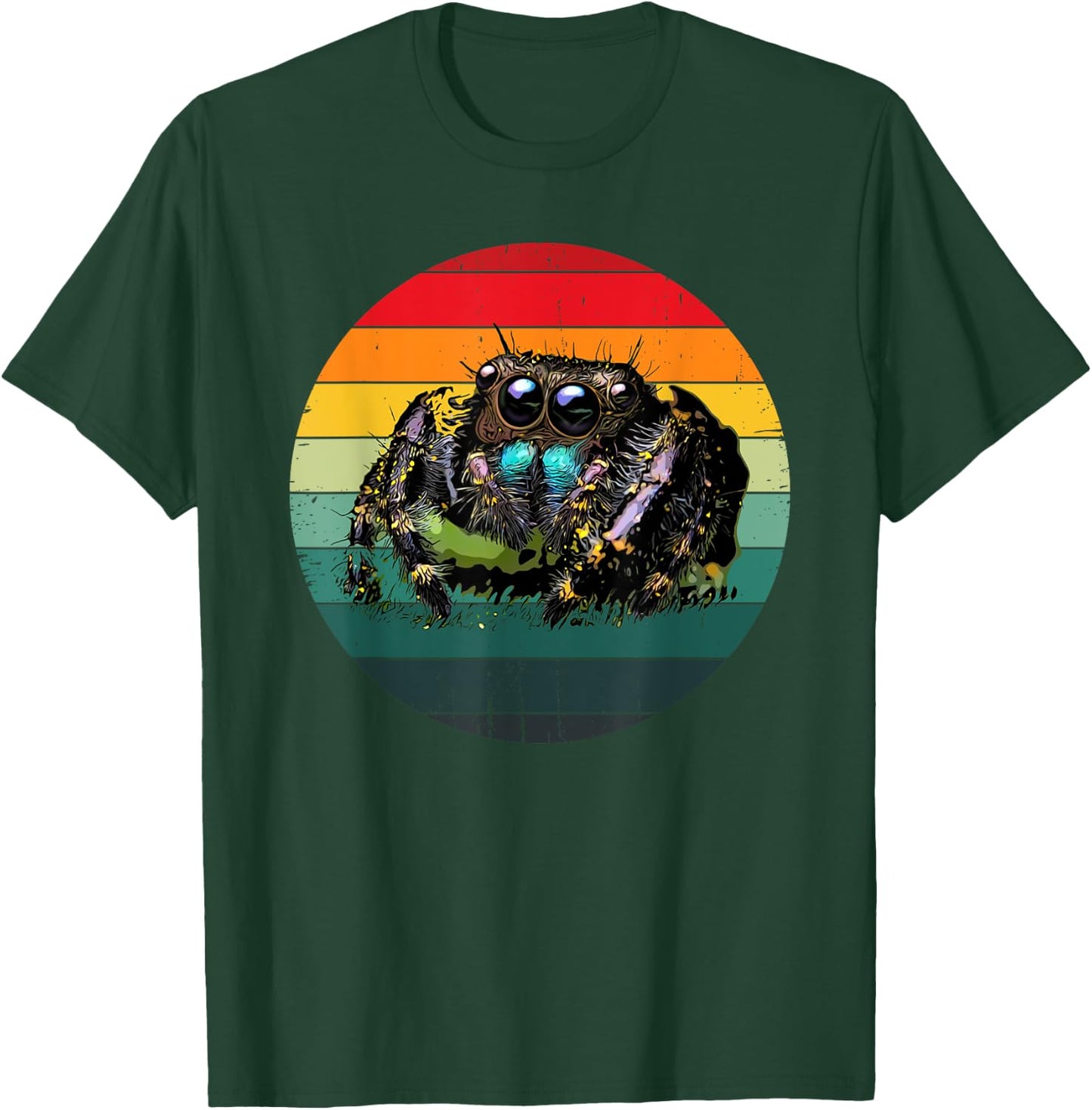 Pet Spider Mom or Dad Vintage Spooder Cute Jumping Spider T-Shirt - T-Shirt | Forest