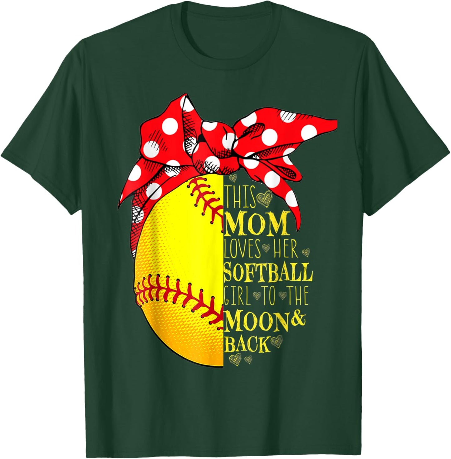Funny Softball Gift Mom Women Pitcher Catcher Girls Lovers T-Shirt - T-Shirt | Forest