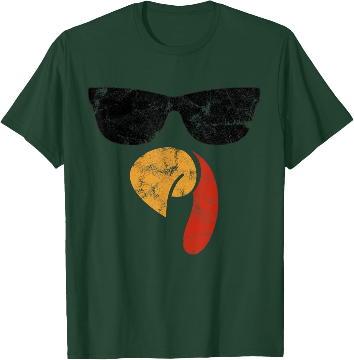 Turkey Face Thanksgiving Day Piligrim Gifts Trot Leg Day T-Shirt - T-Shirt | Forest
