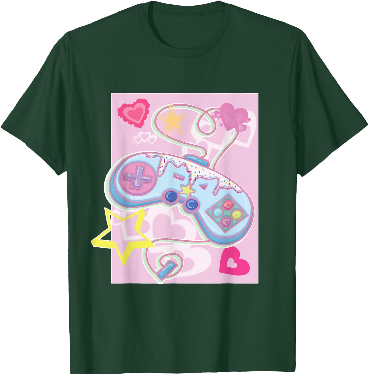 Kawaii Gamer Girl Game Controller T-Shirt - T-Shirt | Forest