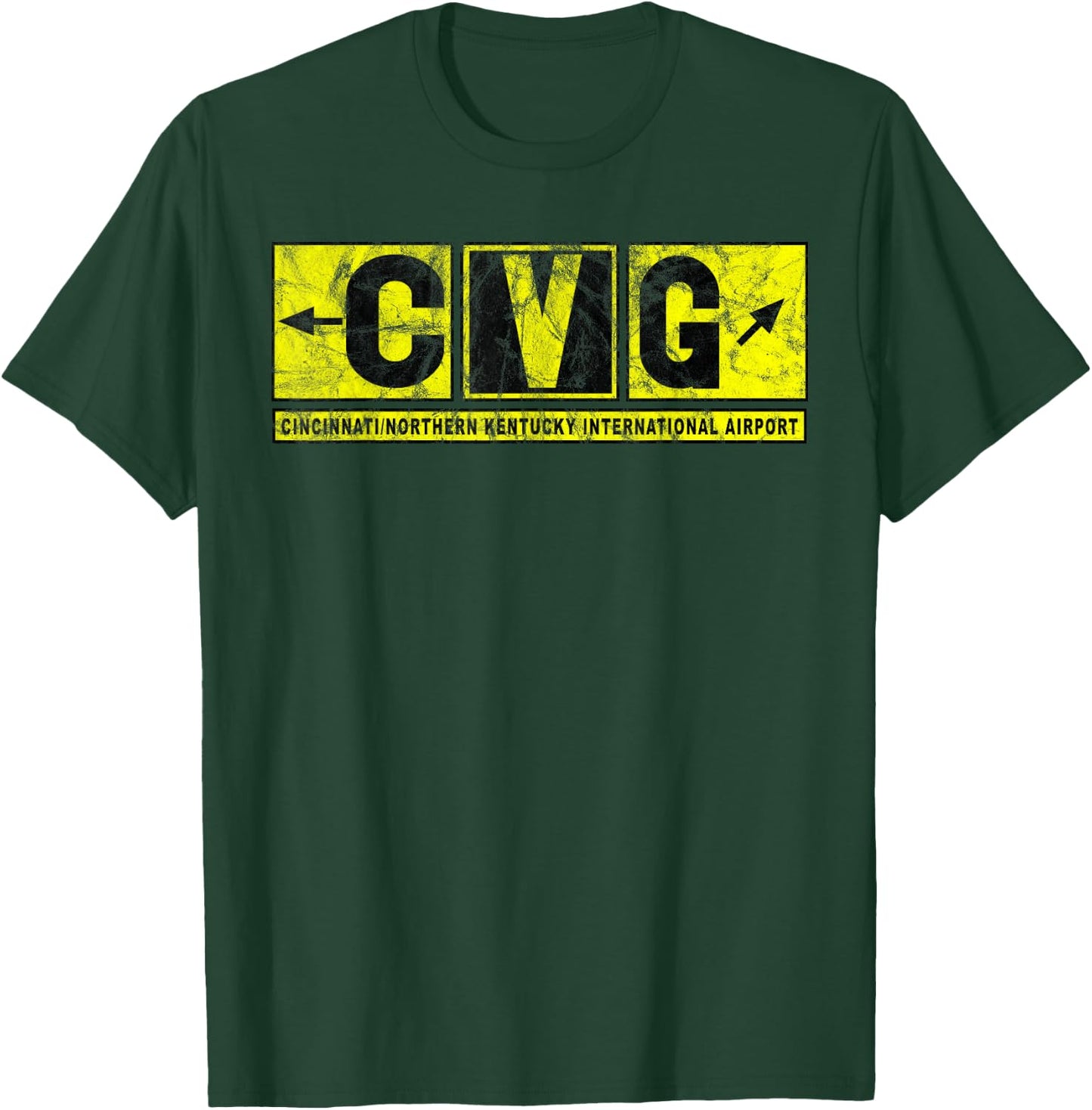 CVG Cincinnati N Kentucky Airport Taxiway Sign Pilot Vintage T-Shirt - T-Shirt | Forest