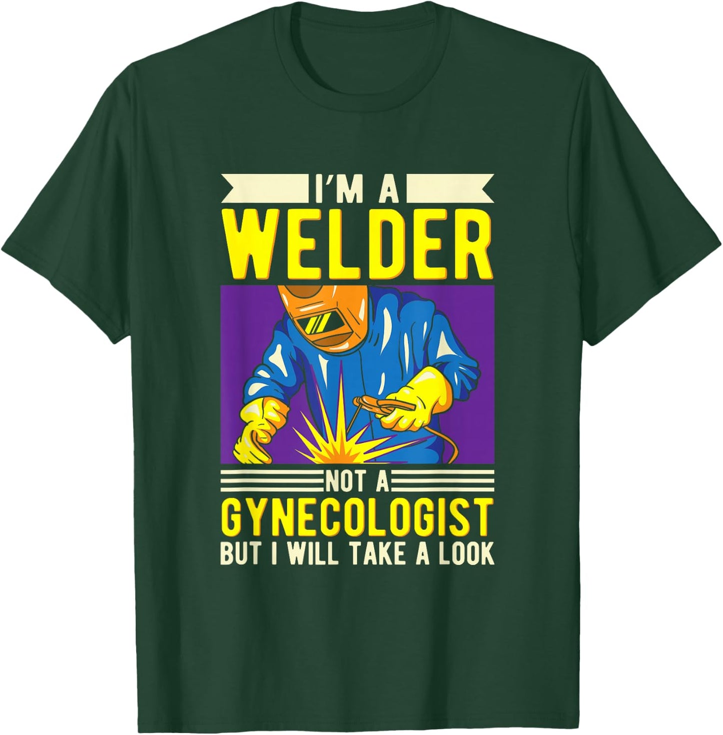 Welding T Shirts & Welder Gifts I'm A Welder Ironworker Ironsmith Welding Black Men's Medium Classic Fit Short Sleeve T-Shirt - T-Shirt | Forest
