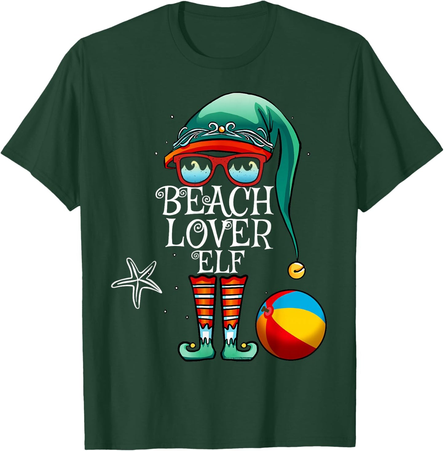 Christmas Beach Lover Elf - Matching Family Christmas T-Shirt - T-Shirt | Forest