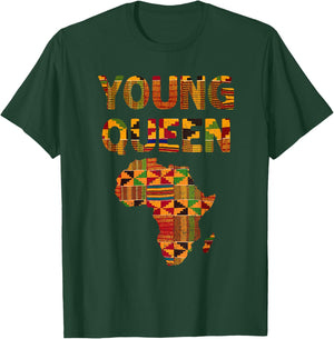 Cool Kente Cloth Art Kids Girls African Print African Queen T-Shirt - T-Shirt | Forest