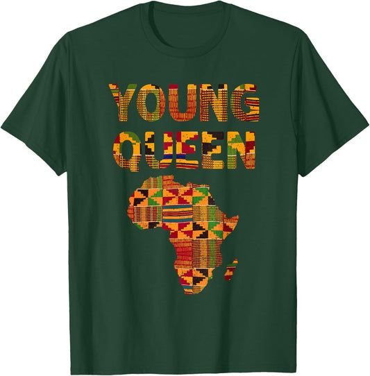 Cool Kente Cloth Art Kids Girls African Print African Queen T-Shirt - T-Shirt | Forest