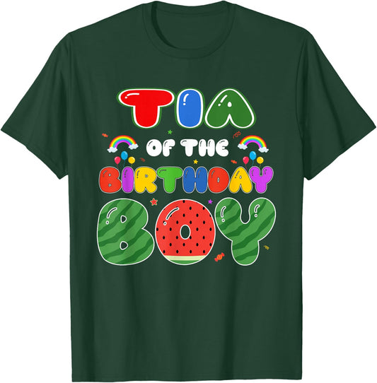 Tia of The Birthday Boy Melon Family Matching Funny T-Shirt - T-Shirt | Forest