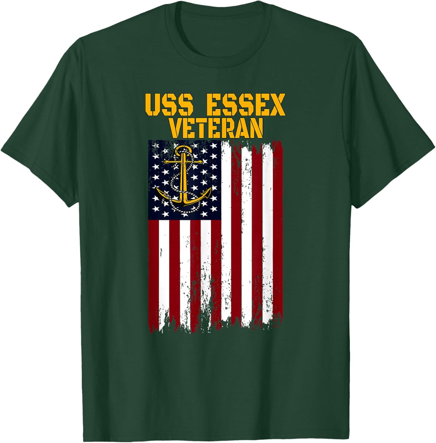 USS Essex Aircraft Carrier Veterans Day Father's Day Grandpa T-Shirt - T-Shirt | Forest