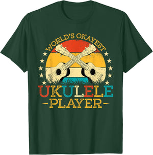 Retro Vintage Style World Okayest Ukulele Uke Player T-Shirt - T-Shirt | Forest