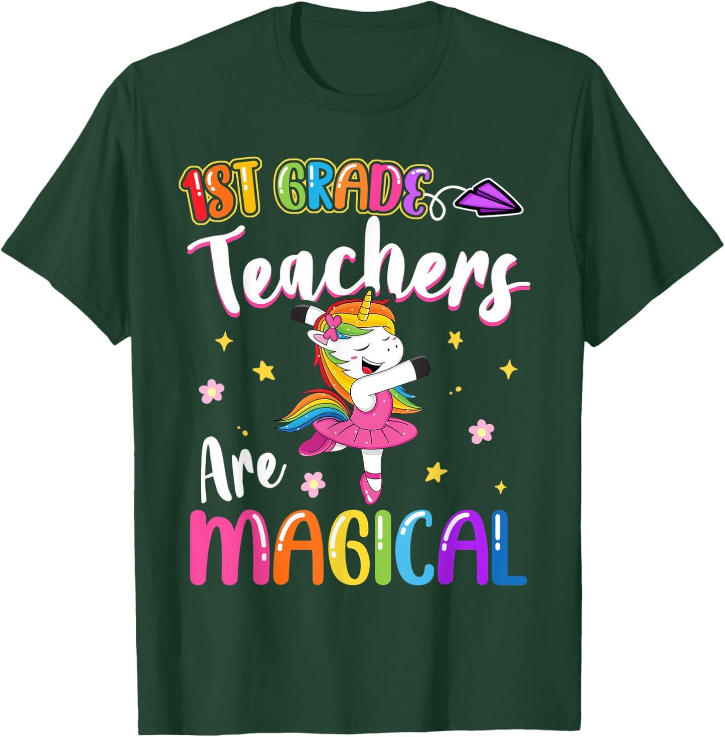 1st Grade Teachers Are Magical First Grade Unicorn Teacher T-Shirt - T-Shirt | Forest
