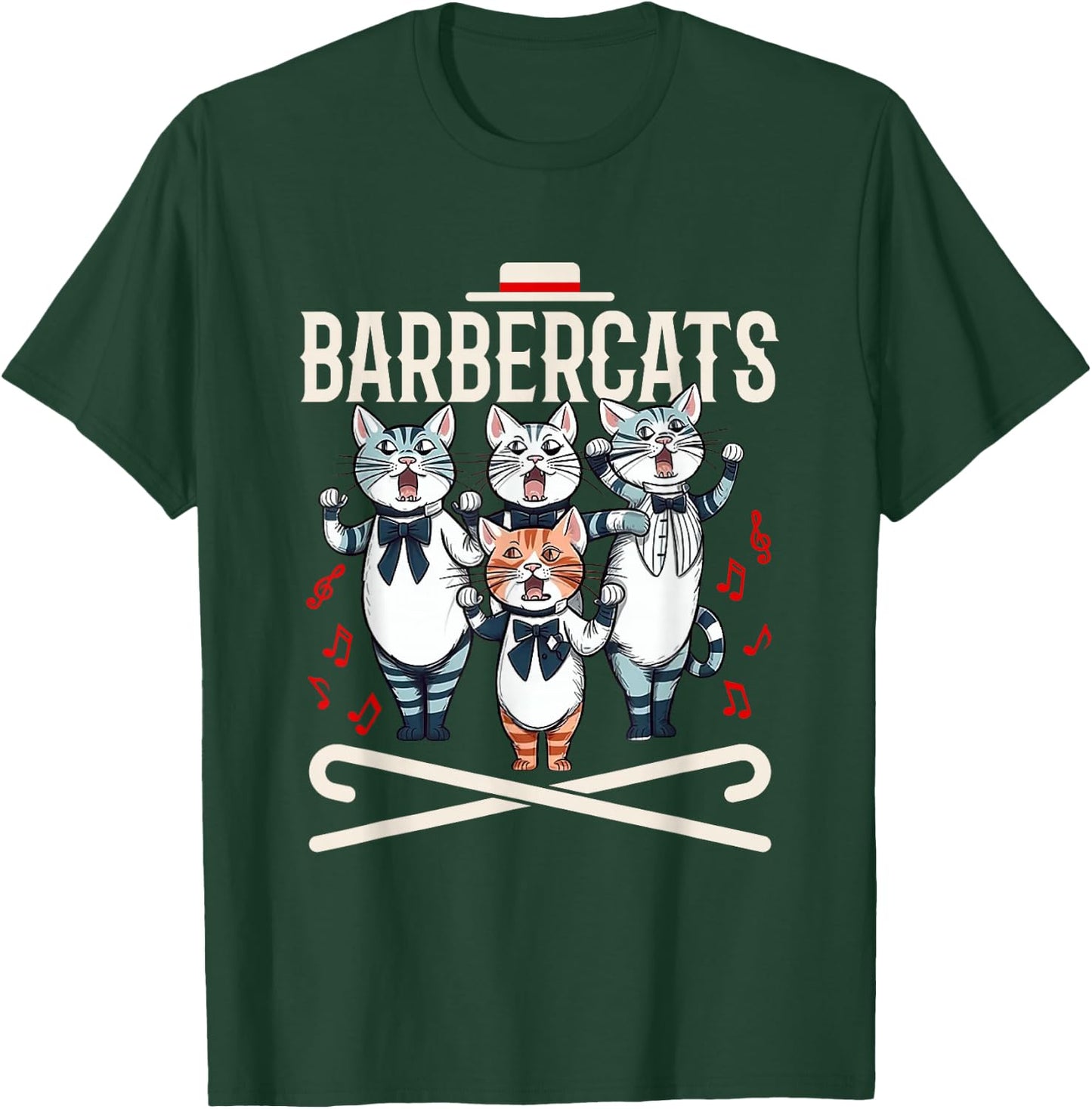 Barbershop Quartet Cats Singing Harmony Singer T-Shirt - T-Shirt | Forest