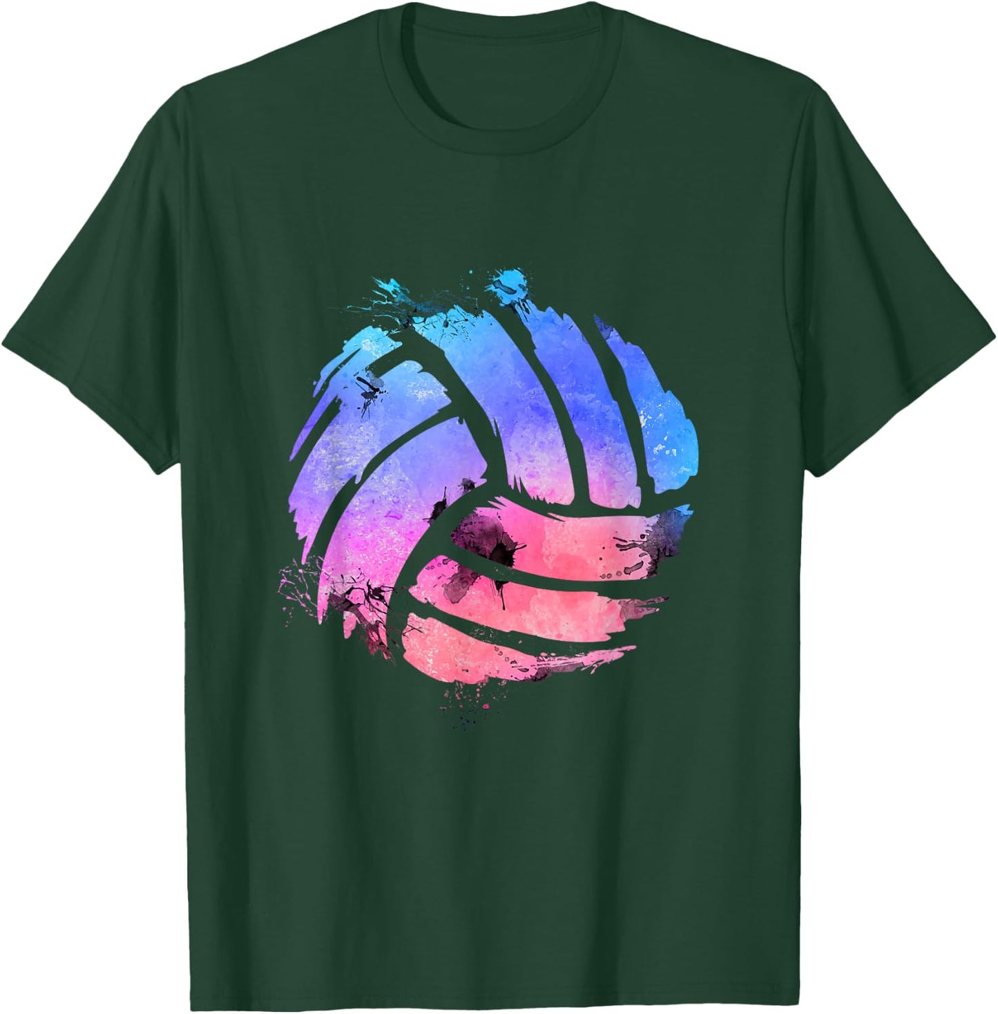 Watercolor Volleyball Lover - Beach Volleyball Player T-Shirt - T-Shirt | Forest