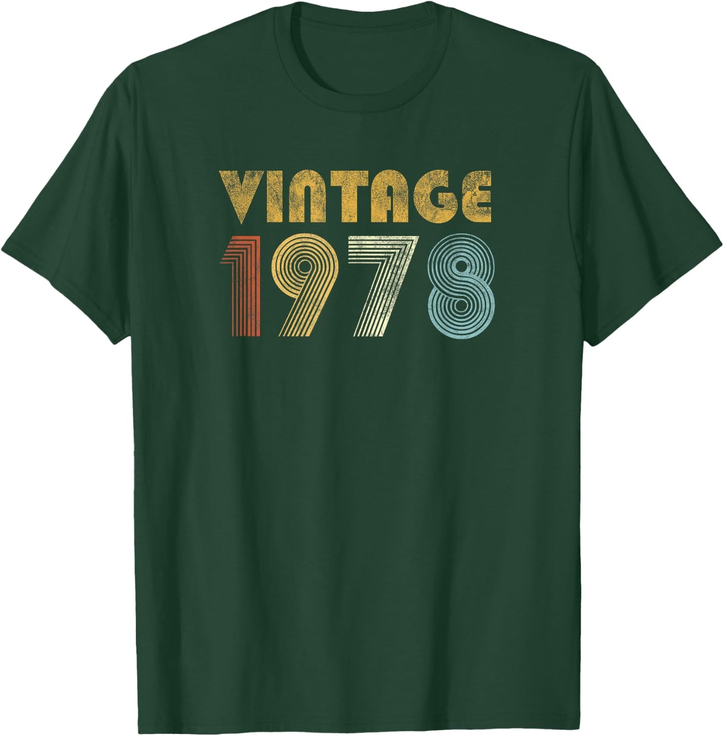 Vintage 1978 70s Retro 47th Birthday Gift Men Women T-Shirt - T-Shirt | Forest