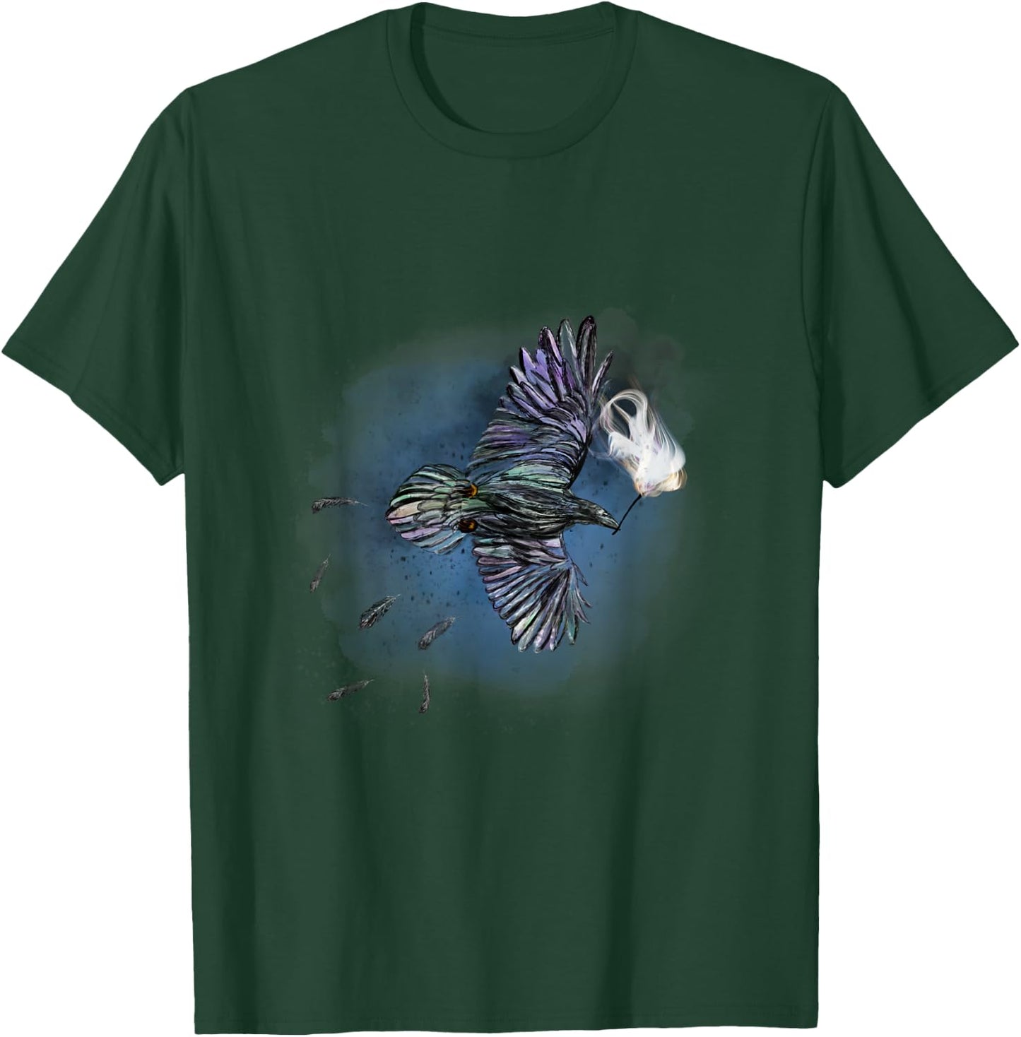 Rainbow Crow Carrying the Gift of Fire (Watercolor) T-Shirt - T-Shirt | Forest