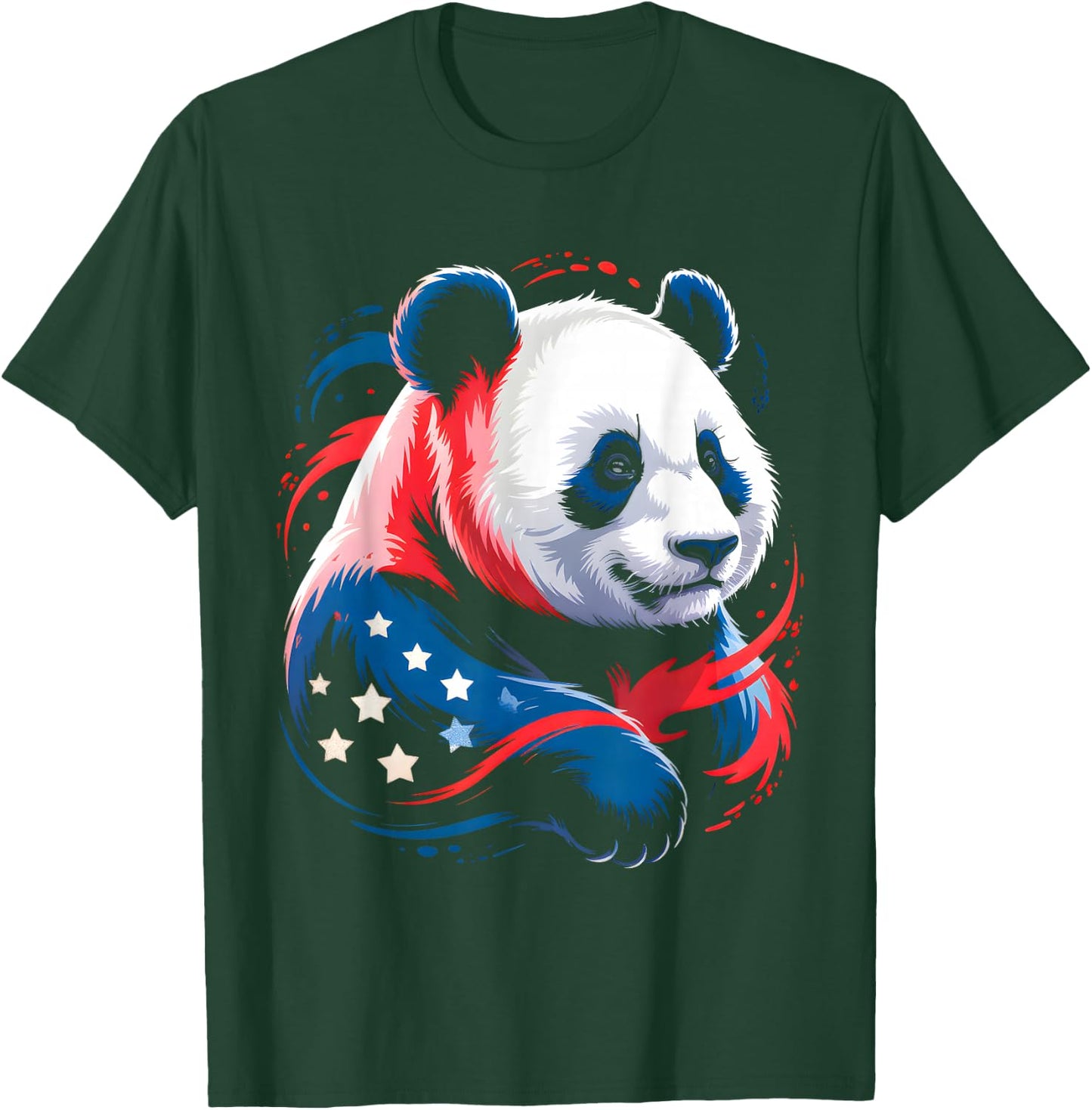 Panda 4th Of July Patriotic Panda Graphic American Flag Kids T-Shirt - T-Shirt | Forest