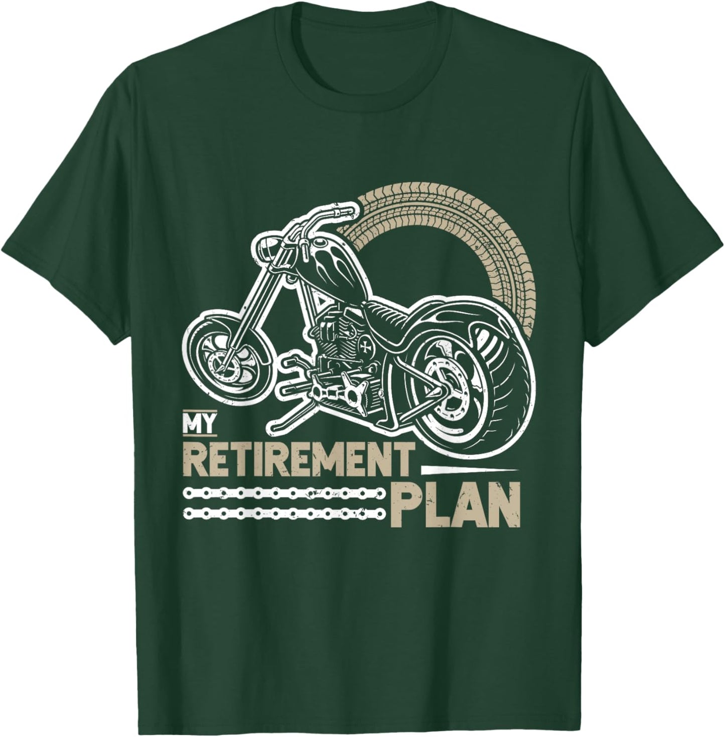 Classic Motorcycle Biker My Retirement Plan Grandpa T-Shirt - T-Shirt | Forest