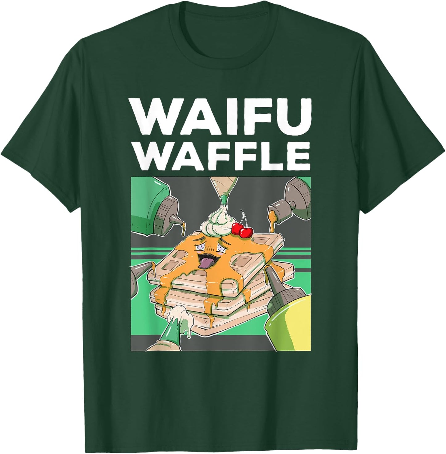 Otaku Ahegao WAIFU WAFFLE Ecchi Etchi Hentai Lewd Great Gift T-Shirt - T-Shirt | Forest