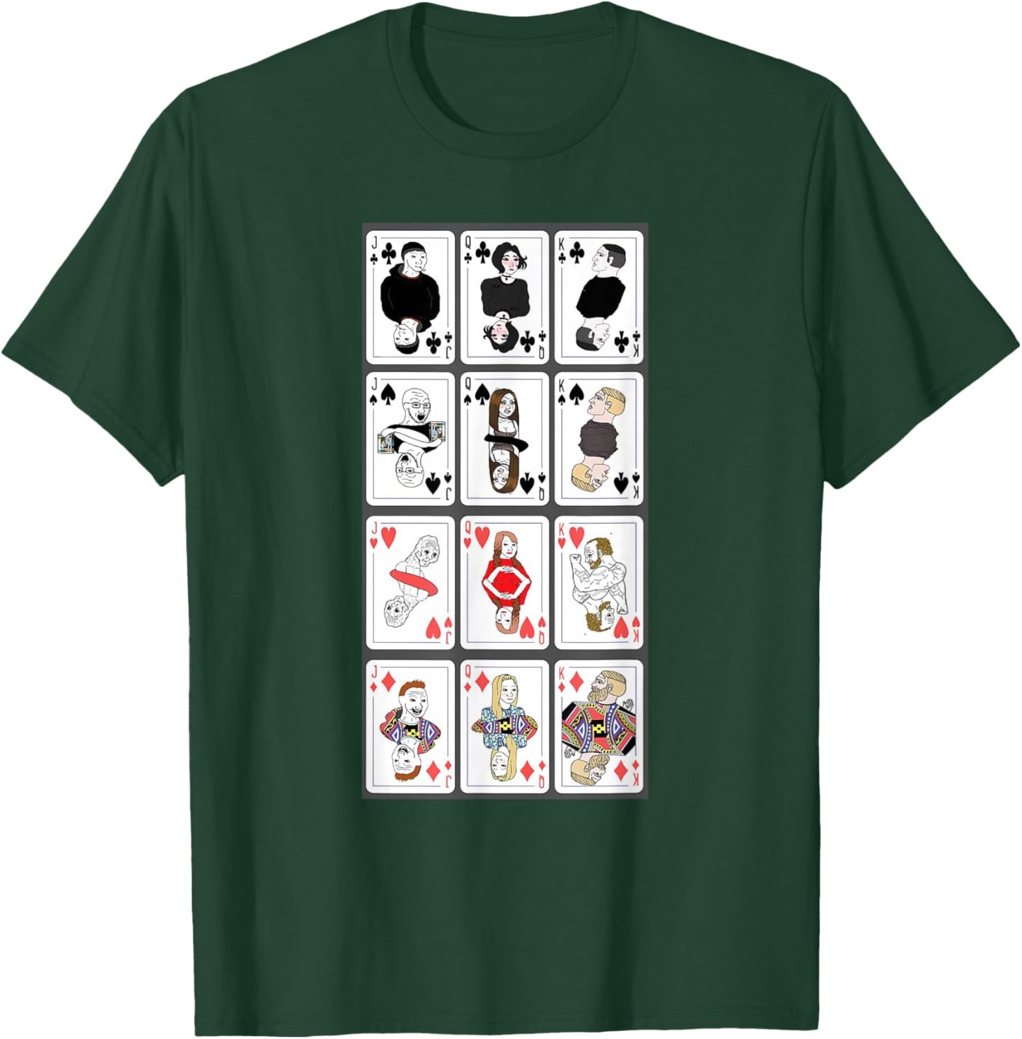 Wojak Meme Playing Cards T-Shirt - T-Shirt | Forest