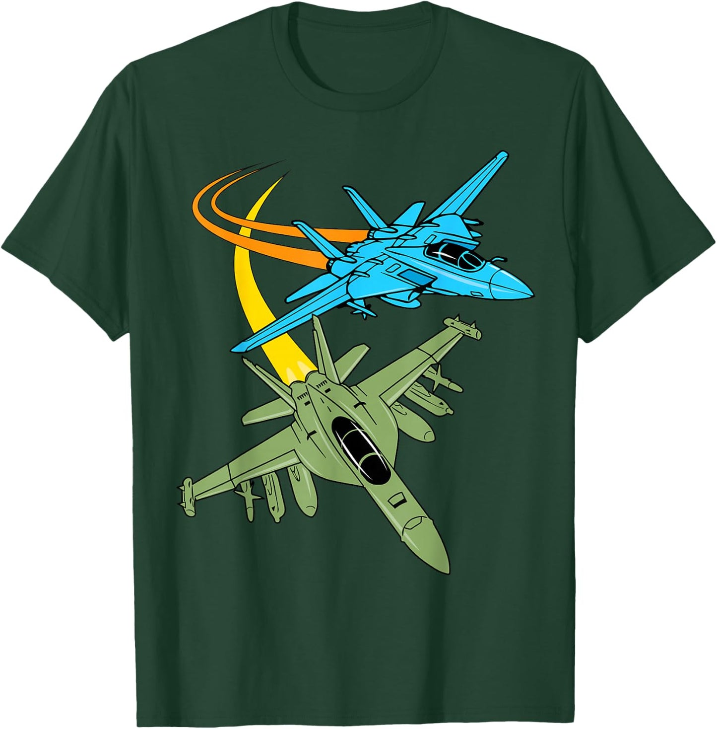 Fighter Jet Plane Future Pilot Aviation Airplanes Aircraft T-Shirt - T-Shirt | Forest