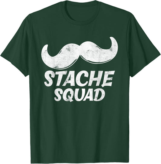 Stache Squad Mustache Group Costume Men Boy T-Shirt - T-Shirt | Forest