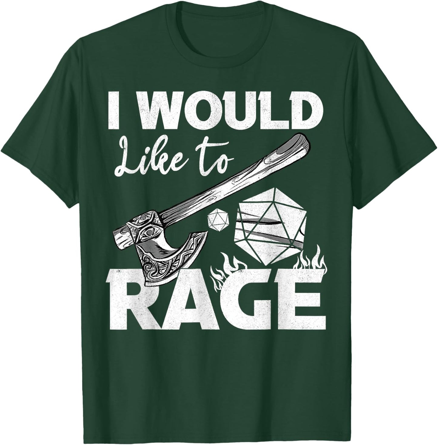 I Would Like To Rage Tabletop B.arbarian Role Play Black -Adults Classic Fit Cotton Blend Short Sleeve T-Shirt - T-Shirt | Forest
