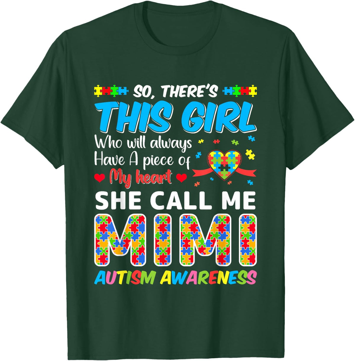 Autism Mimi - Autism Awareness Grandmom Autism Motivational T-Shirt - T-Shirt | Forest