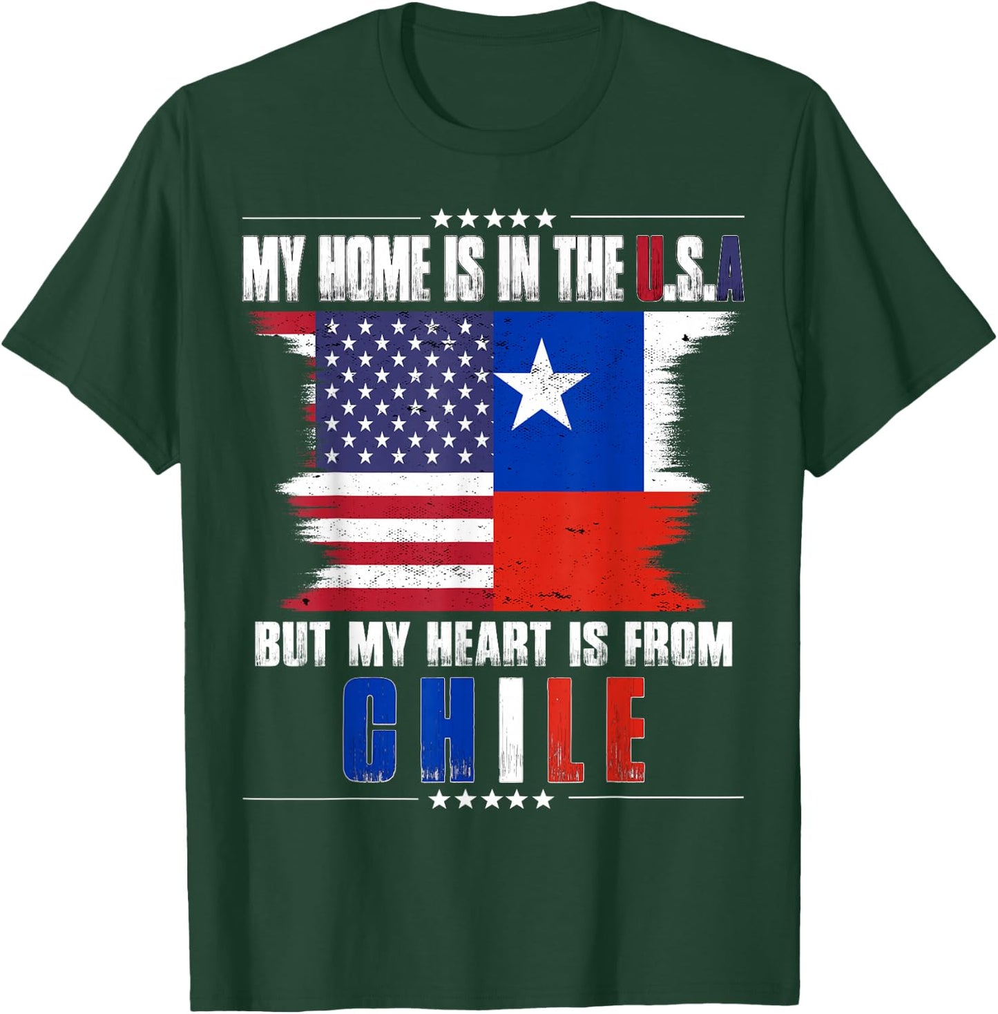 American Grown Patriot Chilean American from Chile T-Shirt - T-Shirt | Forest