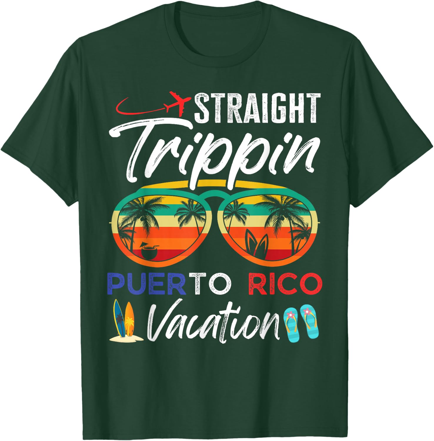 Straight Trippin Puerto Rico Couples Family Vacation Group T-Shirt - T-Shirt | Forest