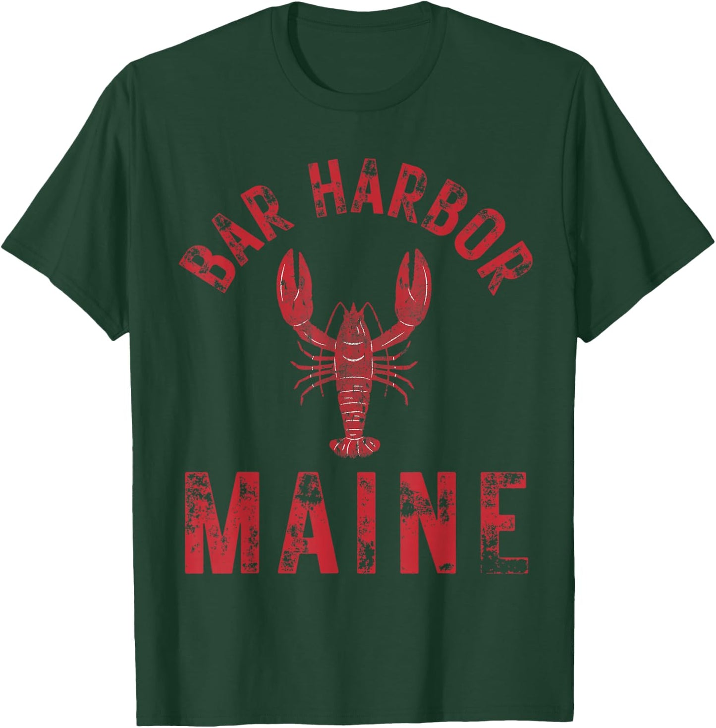 Bar Harbor Maine Lobster Travel Acadia Vintage T-Shirt - T-Shirt | Forest