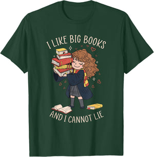 I Like Big Books And I Cannot Lie Reading Book Bookworm T-Shirt - T-Shirt | Forest