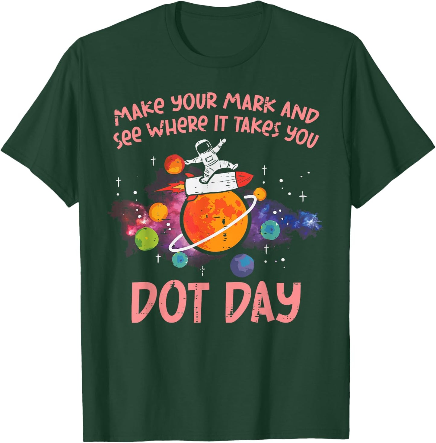 Make Mark Astronaut Space International Dot Day Boys T-Shirt - T-Shirt | Forest