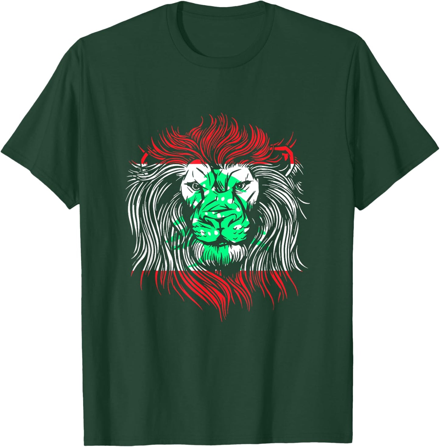Lion Lebanese Flag Lebanon T-Shirt - T-Shirt | Forest