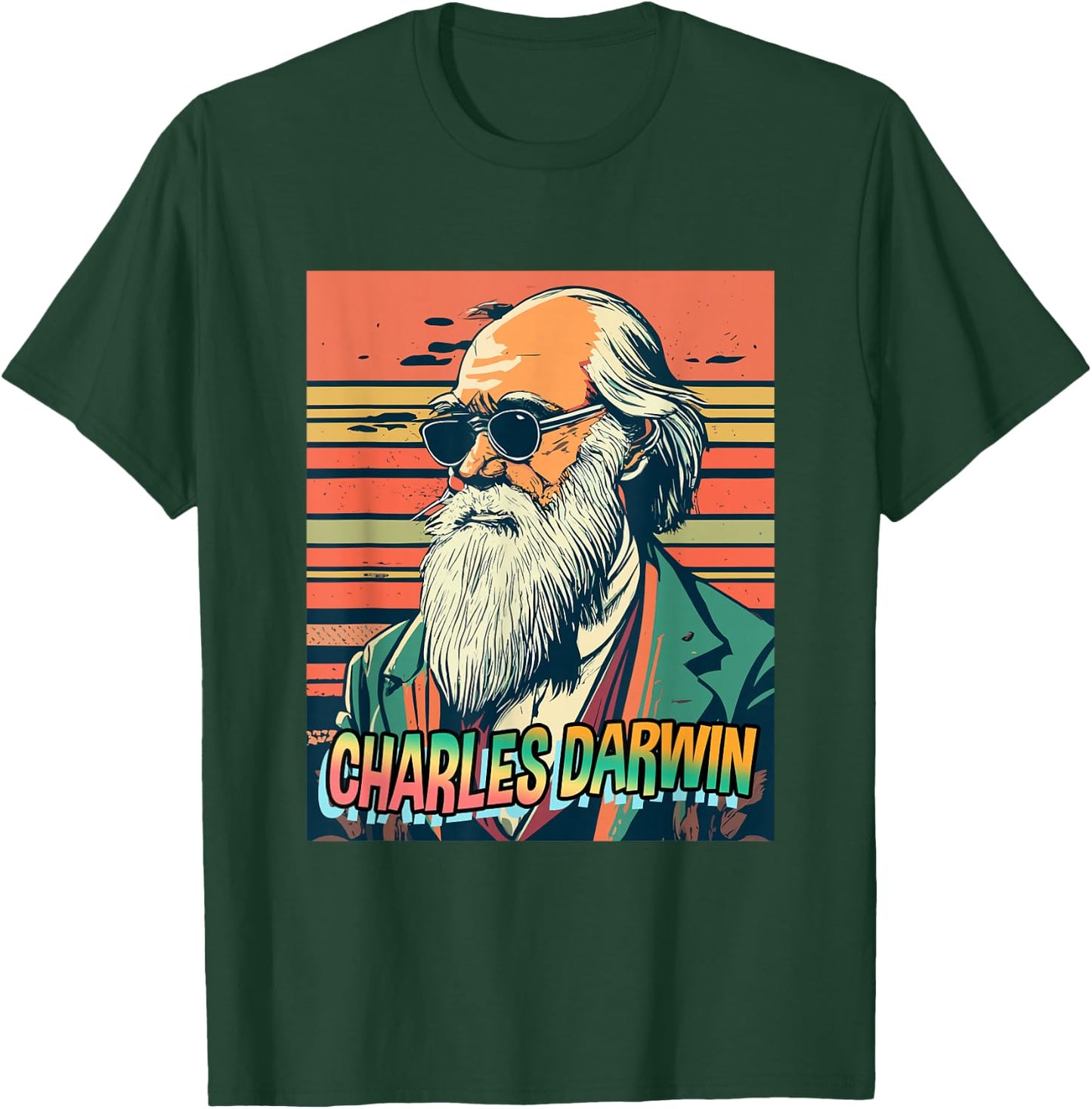 Retro Charles Darwin Shirt Naturalist Biologist Scientist T-Shirt - T-Shirt | Forest