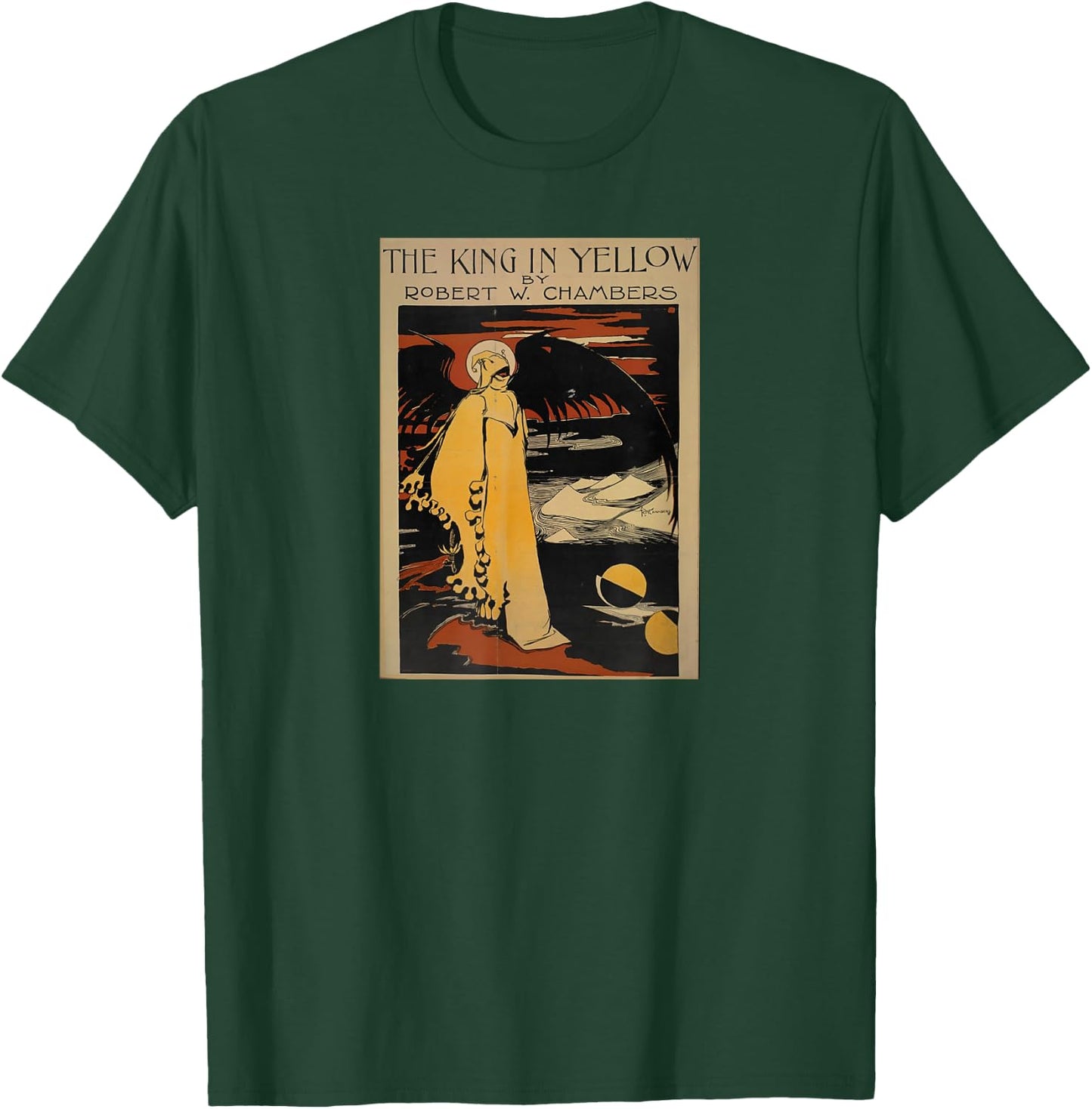 Vintage King In Yellow weird fiction cover Art Nouveau T-Shirt - T-Shirt | Forest