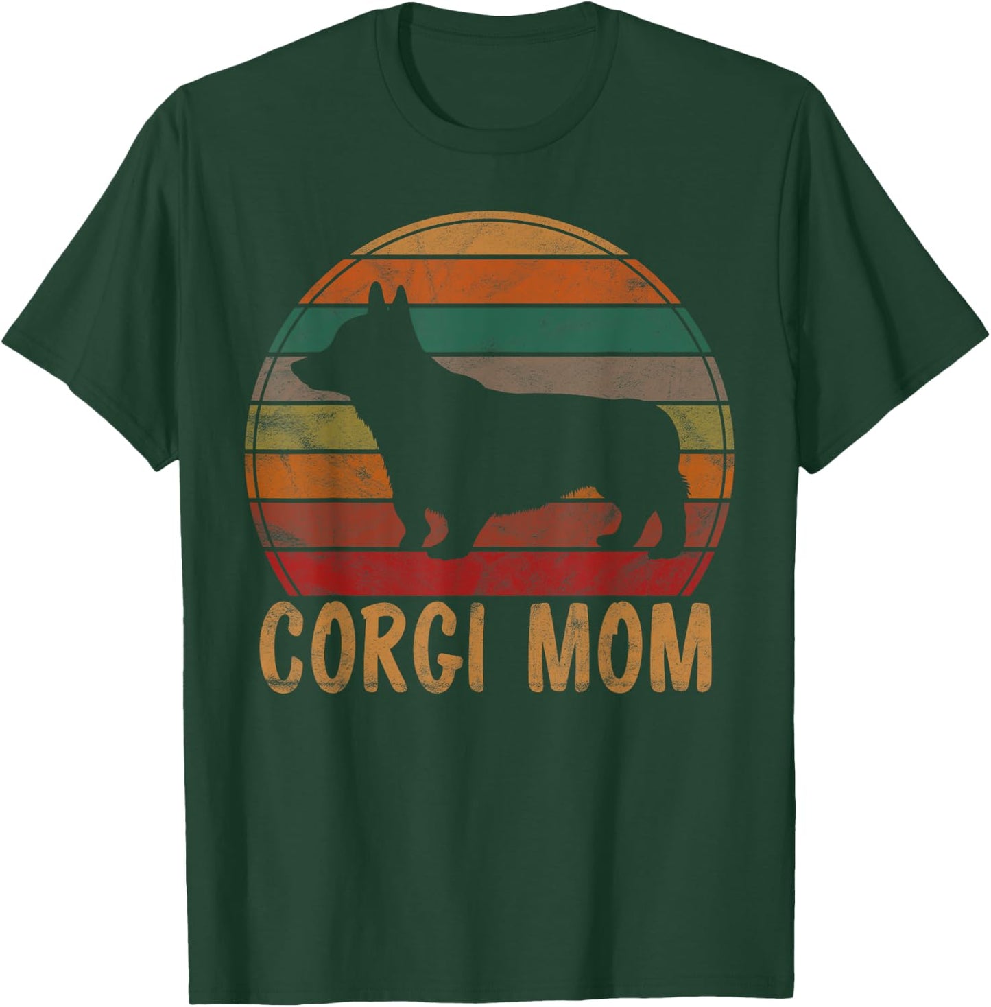 Retro Corgi Mom Gift Dog Mother Pet Welsh Corgi Mama T-Shirt - T-Shirt | Forest
