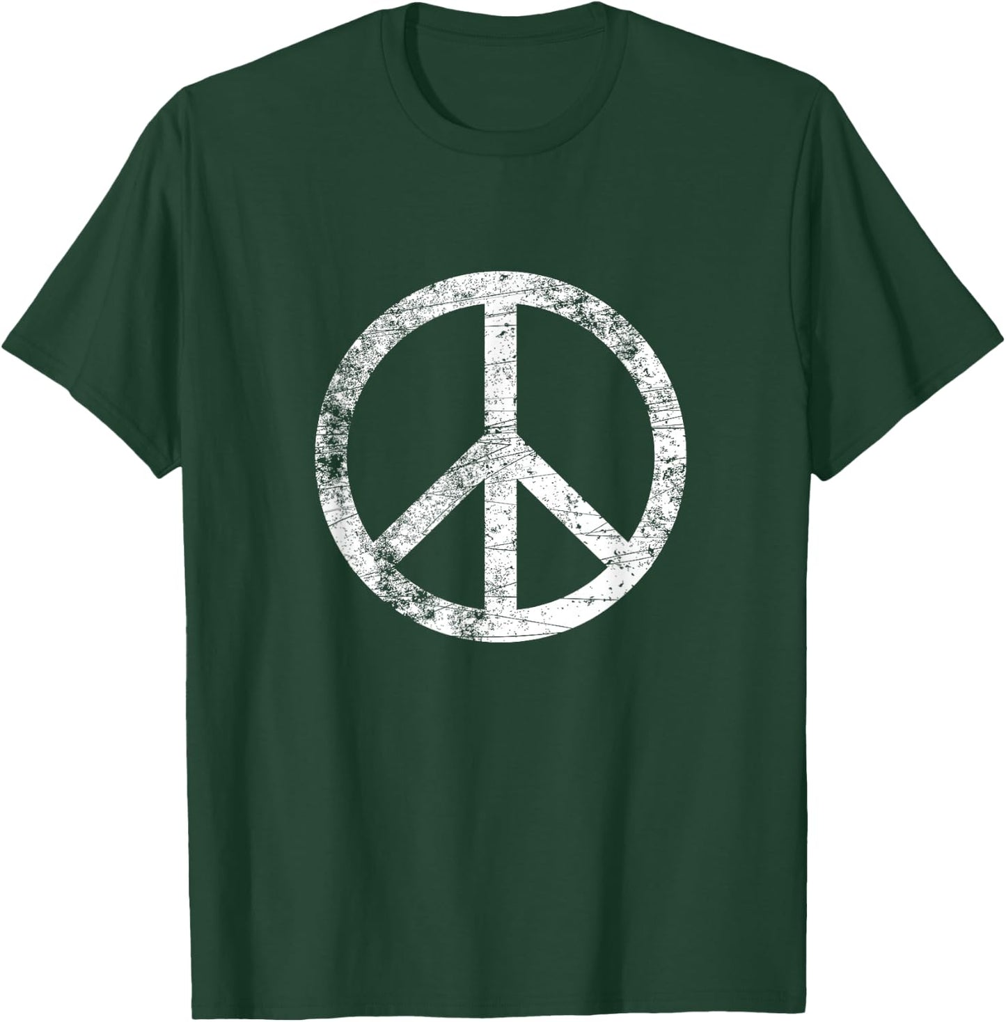 Distressed Peace Sign Retro Vintage Peace Symbol T-Shirt - T-Shirt | Forest