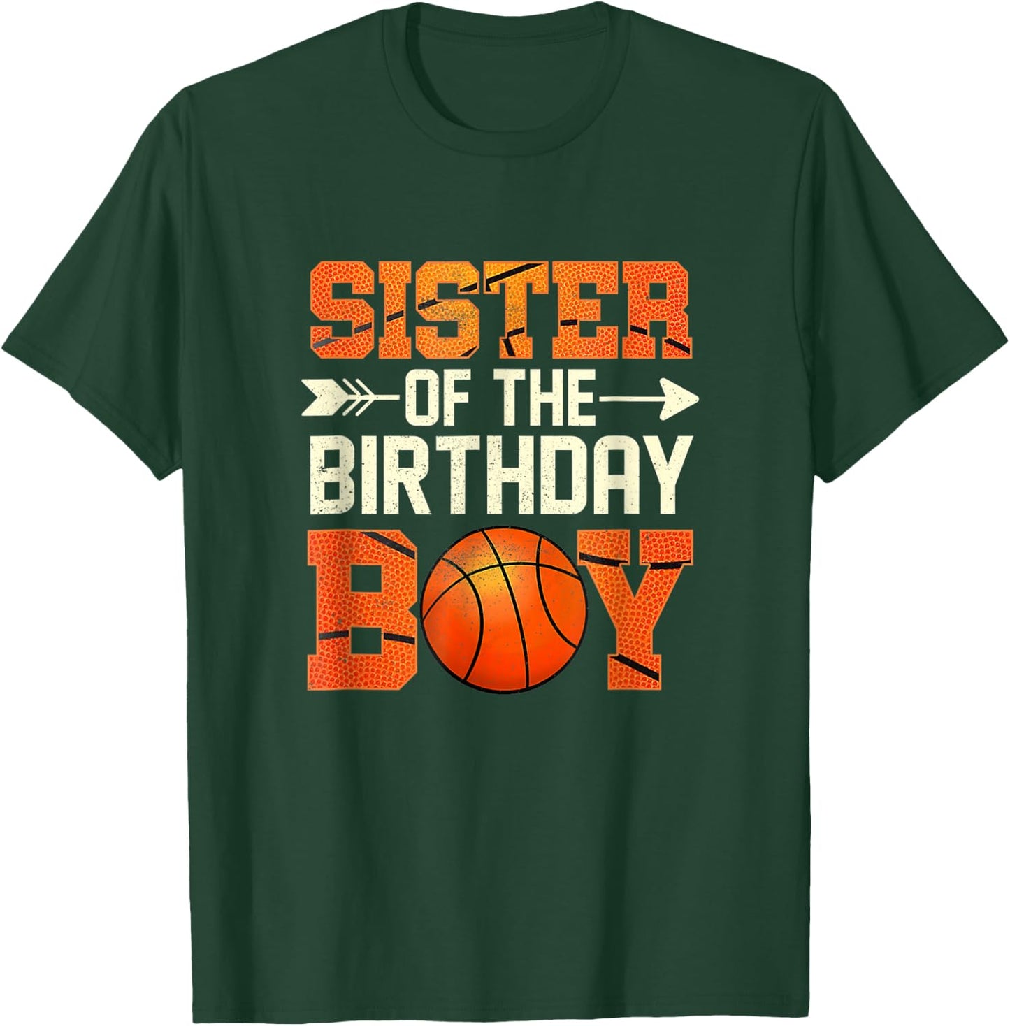 Sister Of The Birthday Boy Basketball Mother Mom Funny T-Shirt - T-Shirt | Forest