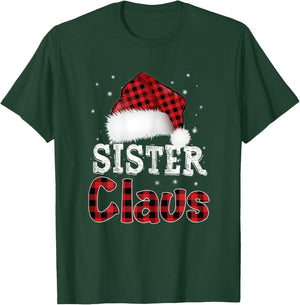 Fun Santa Hat Christmas Costume Family Matching Sister Claus T-Shirt - T-Shirt | Forest