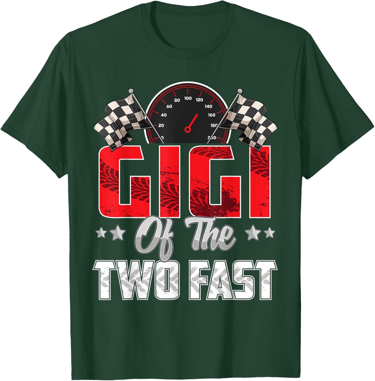 2 year old racing car two fast birthday 2nd Family Gigi T-Shirt - T-Shirt | Forest
