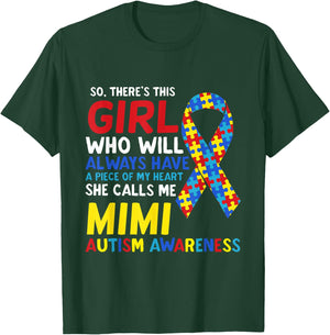 There's This Girl She Calls Me Mimi Grandma Autism Awareness T-Shirt - T-Shirt | Forest