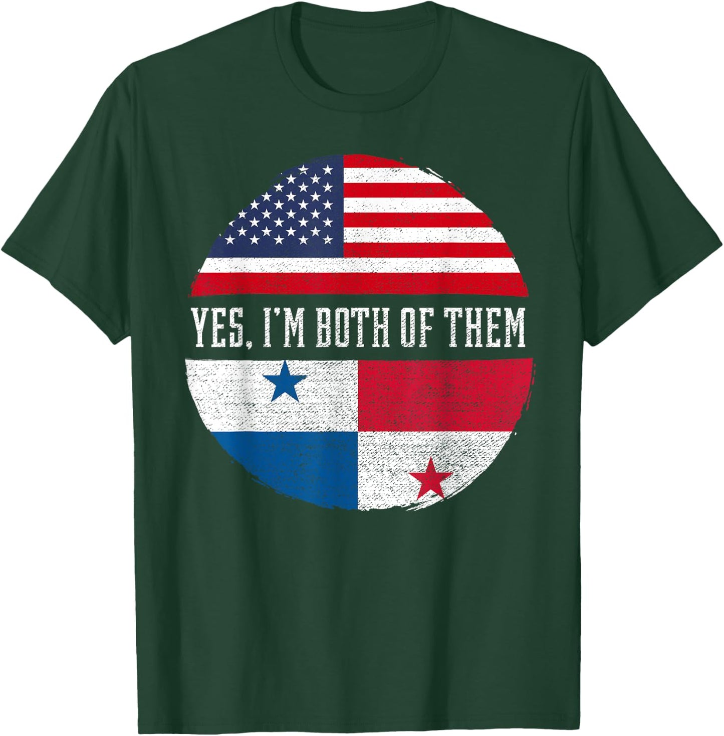 Half American Half Panamanian USA Flag Panama Heritage DNA T-Shirt - T-Shirt | Forest